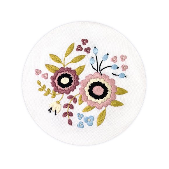 Embroidery kit Ø160 mm "Pastel flowers": Photo