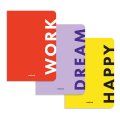 Набор блокнотов в клетку Work, Dream, Happy: Фото