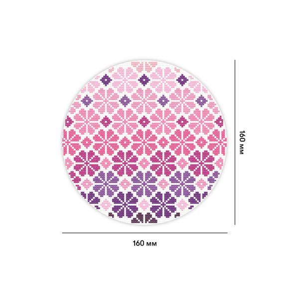 Embroidery kit Ø160 mm ORNER x Diva Olivka "Ornament. Purple flowers": Photo