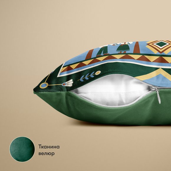 Подушка «Дерево роду» блакитна: Фото