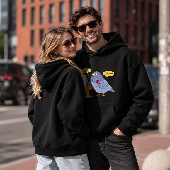Oversized hoodie ORNER x MALIUNOK "Universal advice" black: Photo