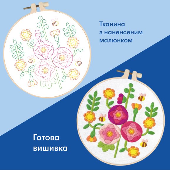 Набор для вышивания Ø160 мм «Цветы у дома»: Фото