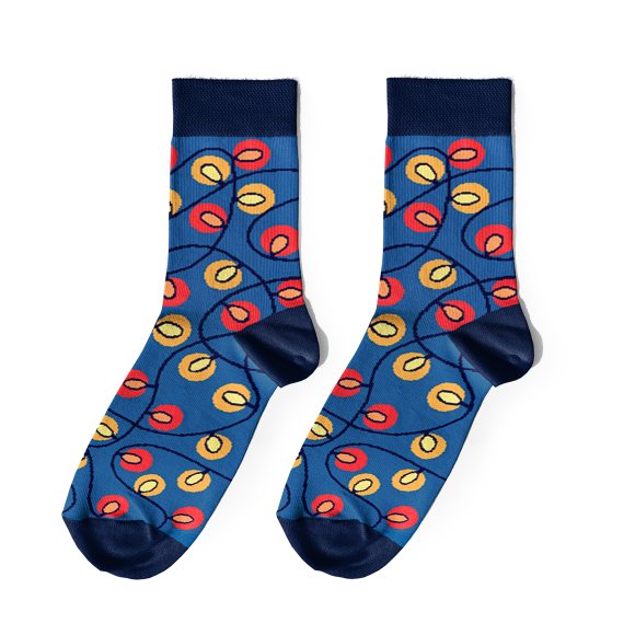 Носки «Зимние атрибуты» синие: Фото