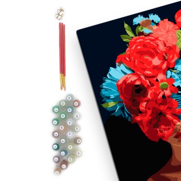 Painting by numbers Girl with flowers on her head: photo 2 - ORNER