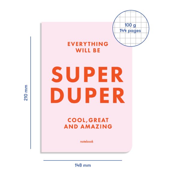 SUPER DUPER plaid notebook pink: Photo