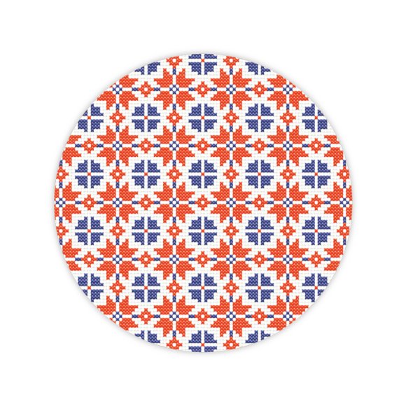 Embroidery kit Ø190 mm ORNER x Diva Olivka "Two-color ornament": Photo