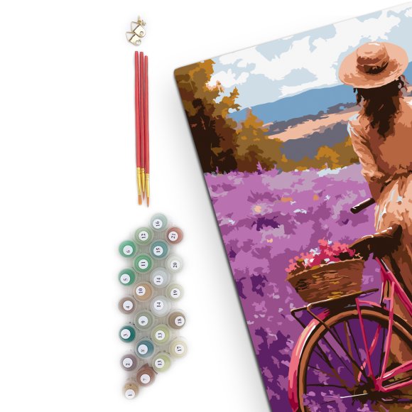 Painting by numbers "Girl on a bicycle": Photo