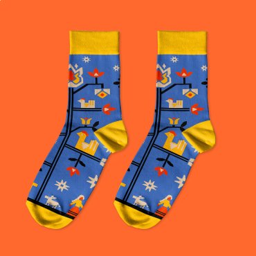 Носки «Дерево жизни» синие: фото 2 - ORNER