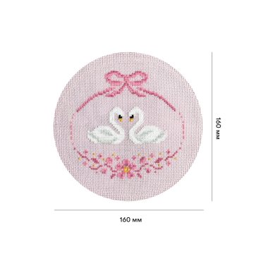 Embroidery kit Ø160 mm ORNER x Diva Olivka Swans of love pink: photo 2 - ORNER