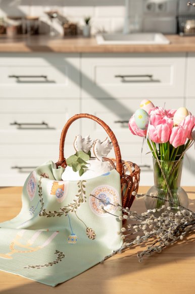 Рушник «Великодній вінок» зелений 40х70: Фото