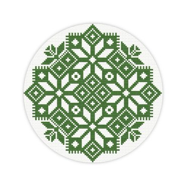 Набор для вышивания Ø190 мм ORNER x Diva Olivka «Мандала» зеленый: фото - ORNER