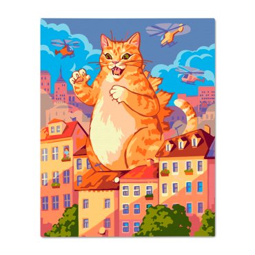 Картина по номерам «Котзила»: фото - ORNER