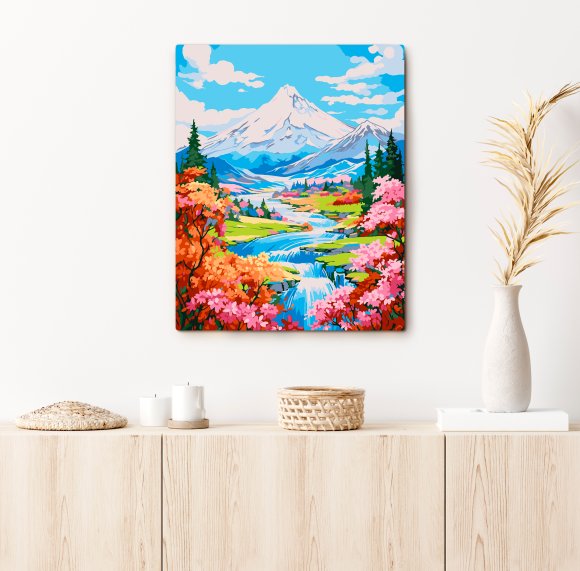 Картина по номерам «Весна в горах»: Фото