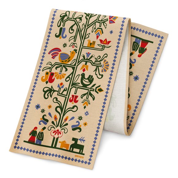 Runner "Tree of Life" beige: Photo