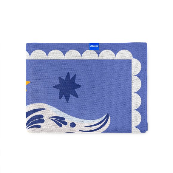 Blanket "Birds in the starry sky" blue: Photo