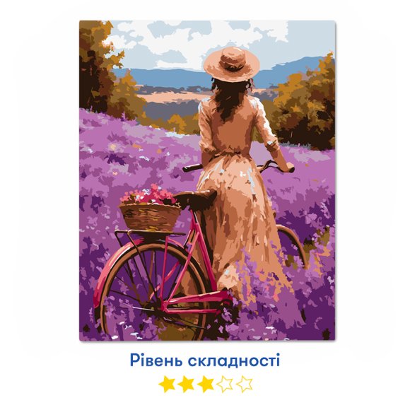 Painting by numbers "Girl on a bicycle": Photo