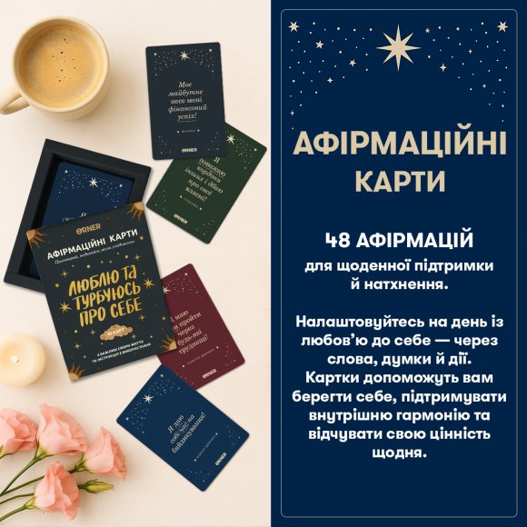 Карточки с аффирмациями «Люблю и беспокоюсь о себе»: Фото