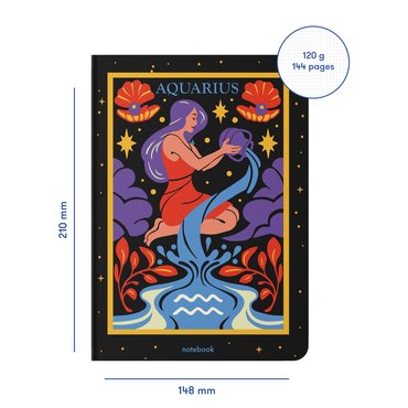 Dotted notebook Zodiac sign — Aquariu: photo 2 - ORNER