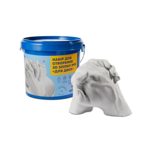 Set for creating a 3D model of hands "For two" in gift packaging: Photo