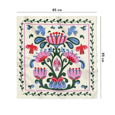 Scarf World Tree 85х85 cm milky: photo 2 - ORNER