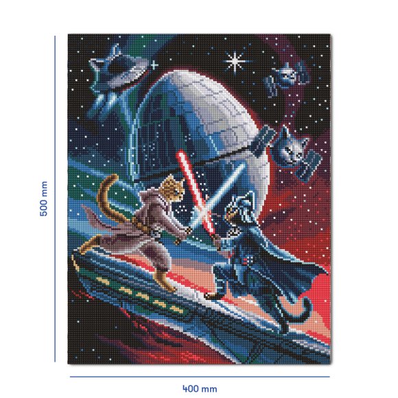 Алмазная мозаика «Кошачьи войны»: Фото