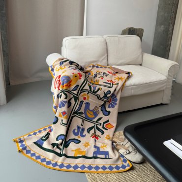 Плед «Дерево життя» бежевий: Фото - ORNER