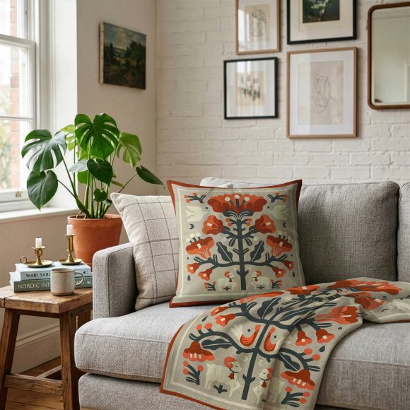 Подушка «Вічне дерево життя» світла: Фото