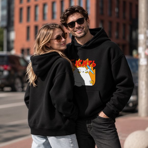 Oversized hoodie ORNER x MALIUNOK "Annoyed" black: Photo