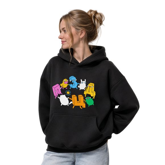 Oversized hoodie ORNER x MALIUNOK "Ukrainian ABC" black: Photo