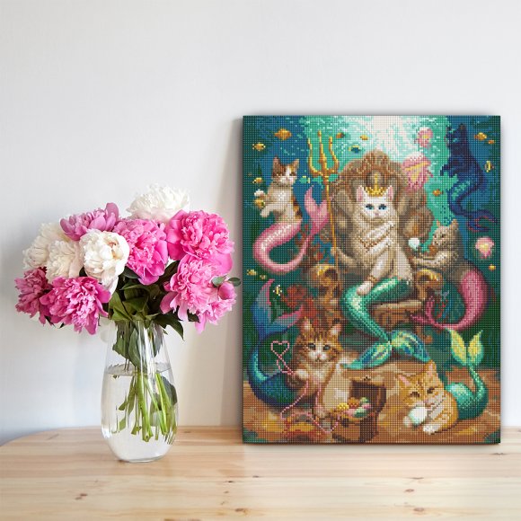 Diamond mosaic "Cat Underwater Kingdom": Photo