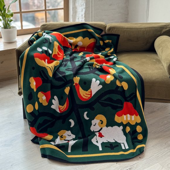 Blanket "Eternal Tree of Life" green: Photo