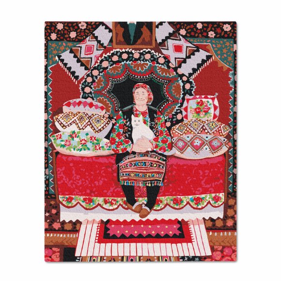 Painting by numbers ORNER x InnaRuda "Granny with a cat": Photo