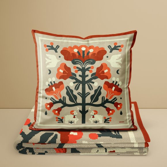 Подушка «Вічне дерево життя» світла: Фото