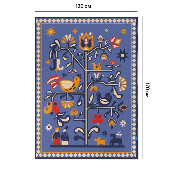 Плед «Дерево життя» блакитний: Фото