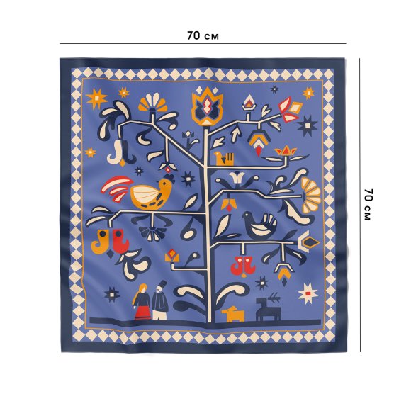 Scarf "Tree of Life" blue: Photo
