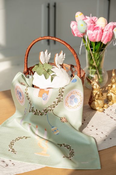 Рушник «Великодній вінок» зелений 40х70: Фото