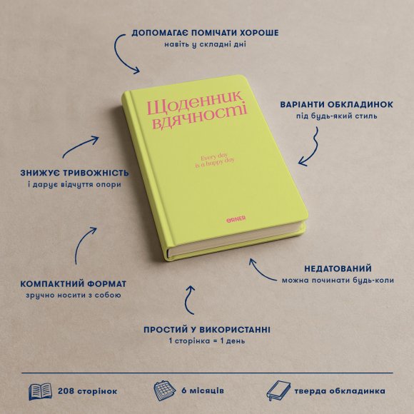 Дневник благодарности «Спасибо» салатовый: Фото