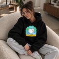 Oversized hoodie ORNER x MALIUNOK "Loony bin" black: Photo 5