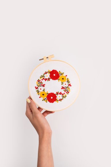 Набор для вышивания Ø160 мм «Осенние цветы»: Фото