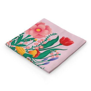 Платок «Весенний букет» розовый: Фото - ORNER