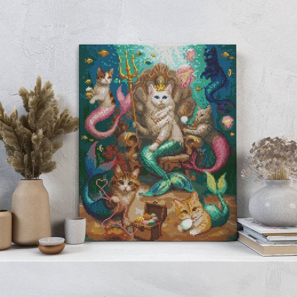 Diamond mosaic "Cat Underwater Kingdom": Photo