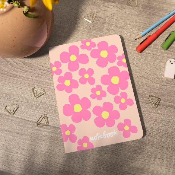 Блокнот в точку «Цветочный» розовый: Фото