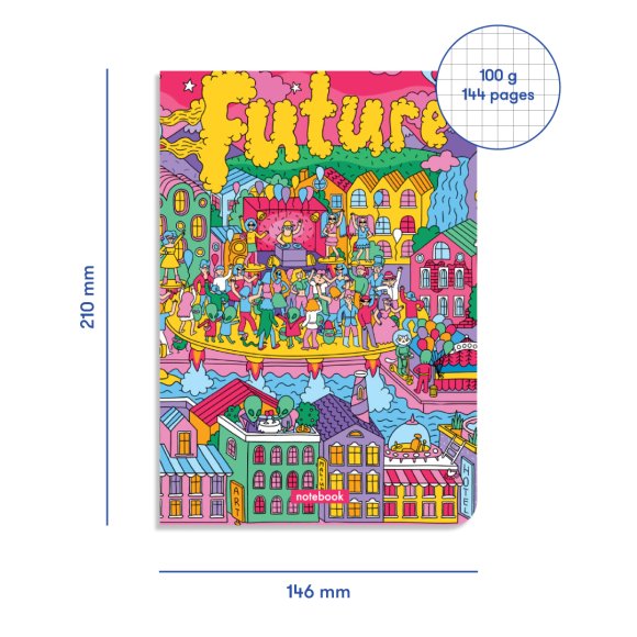 Блокнот в клетку ORNERхMALIUNOK «Город будущего»: Фото