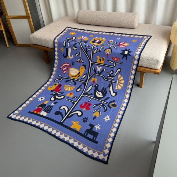 Set of blankets "Tree of Life" beige and "Tree of Life" blue: Photo