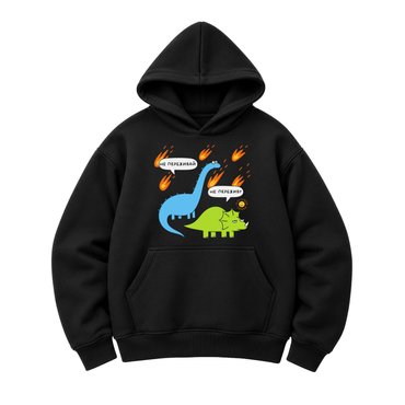 Oversized hoodie ORNER x MALIUNOK Don’t worry black: photo - ORNER
