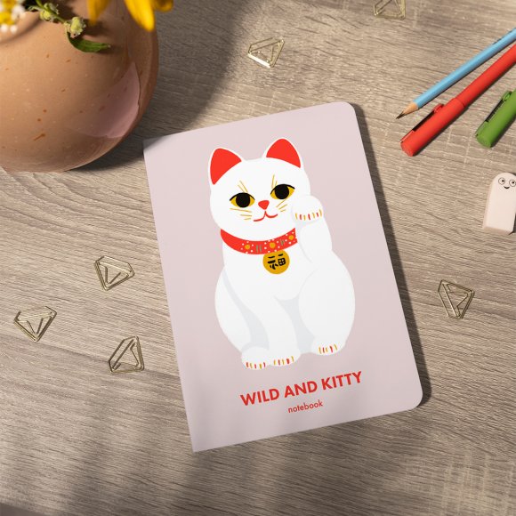 Wild and Kitty plaid notebook beige: Photo