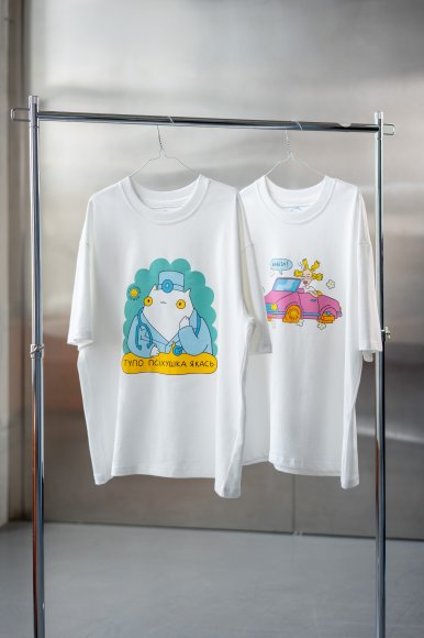 Футболка оверсайз ORNER х Maliunok «Вывезу» молочная: Фото