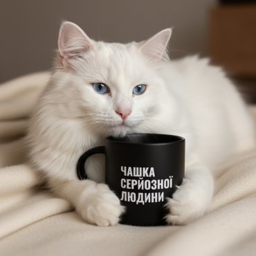 Чашка «Чашка серйозної людини» чорна: фото 2 - ORNER