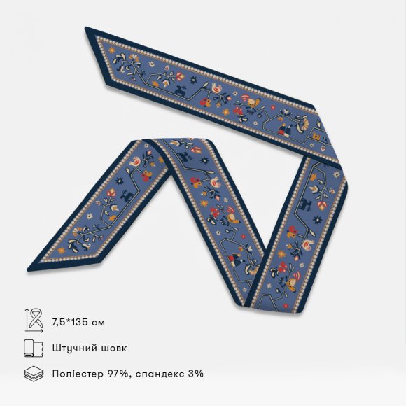 Twilly Scarf "Tree of Life" blue: Photo