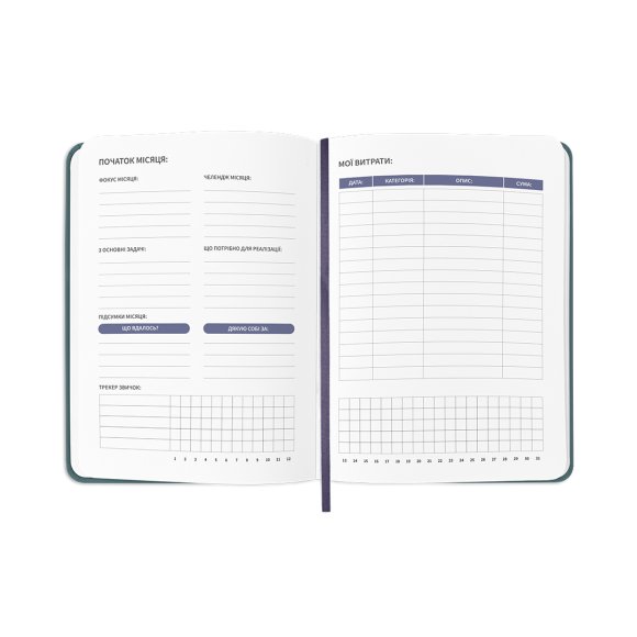 Планер-дневник «Мой продуктивный год» темно-зеленый: Фото